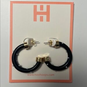 Black & Pearl Hoop Earrings - NWT